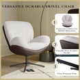 thumbnail image 4 of Jopath 360° Swivel Office Chair, Modern Chenille Chair with Faux Leather and Black Metal Base Frame, Accent Chair for Small Spaces, Living Room, Bedroom, Reading Corner, Office (White), 4 of 10