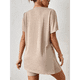 thumbnail image 4 of Conjunto de Dos Piezas de Corta para Mujer: Camiseta Holgada y Shorts Estilo Biker, Color Albaricoque M, 4 of 7