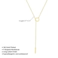 thumbnail image 5 of Turandoss Lariat Necklace for Women Dainty Circle Bar Pendant Necklaces 14K Gold Plated Long Simple Y-Shaped Drop Chain Jewelry Trendy Gifts, 5 of 7