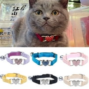 SPRING PARK Adjustable Polyester Cat Collar, Multi-color Cat Safety Collar, Kitten Collar for Cat with Bell Pet Accessories