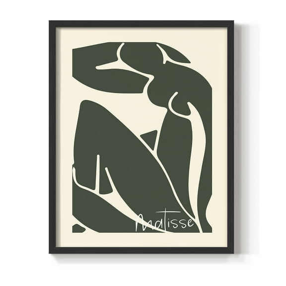 Matisse CCCVII in Black Solid Wood 8 x 10 Framed Print