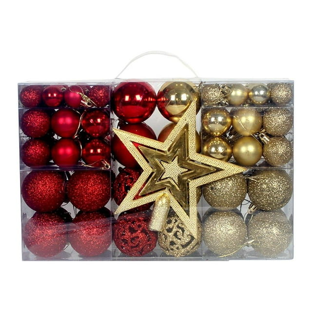 101 Piezas de Bolas de Navidad, Estrella del , Adornos Duraderos DIY, Bolas Colgantes para Navidad, Oficina, Vacaciones, Decoración de