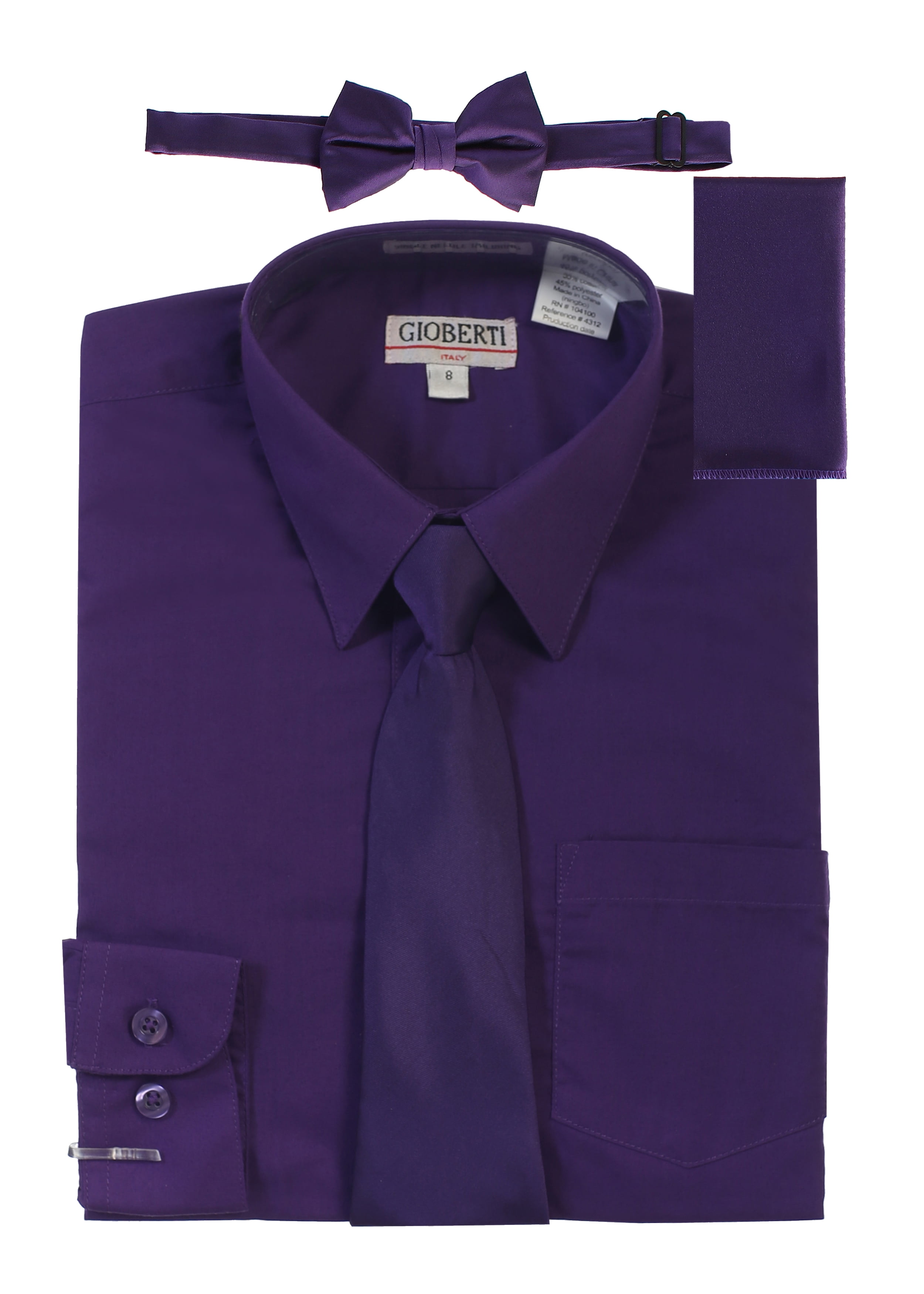 Toddler Lilac Dress Shirt with Matching Tie & Hankie Long Sleeves Sizes 2T,3T,4T 
