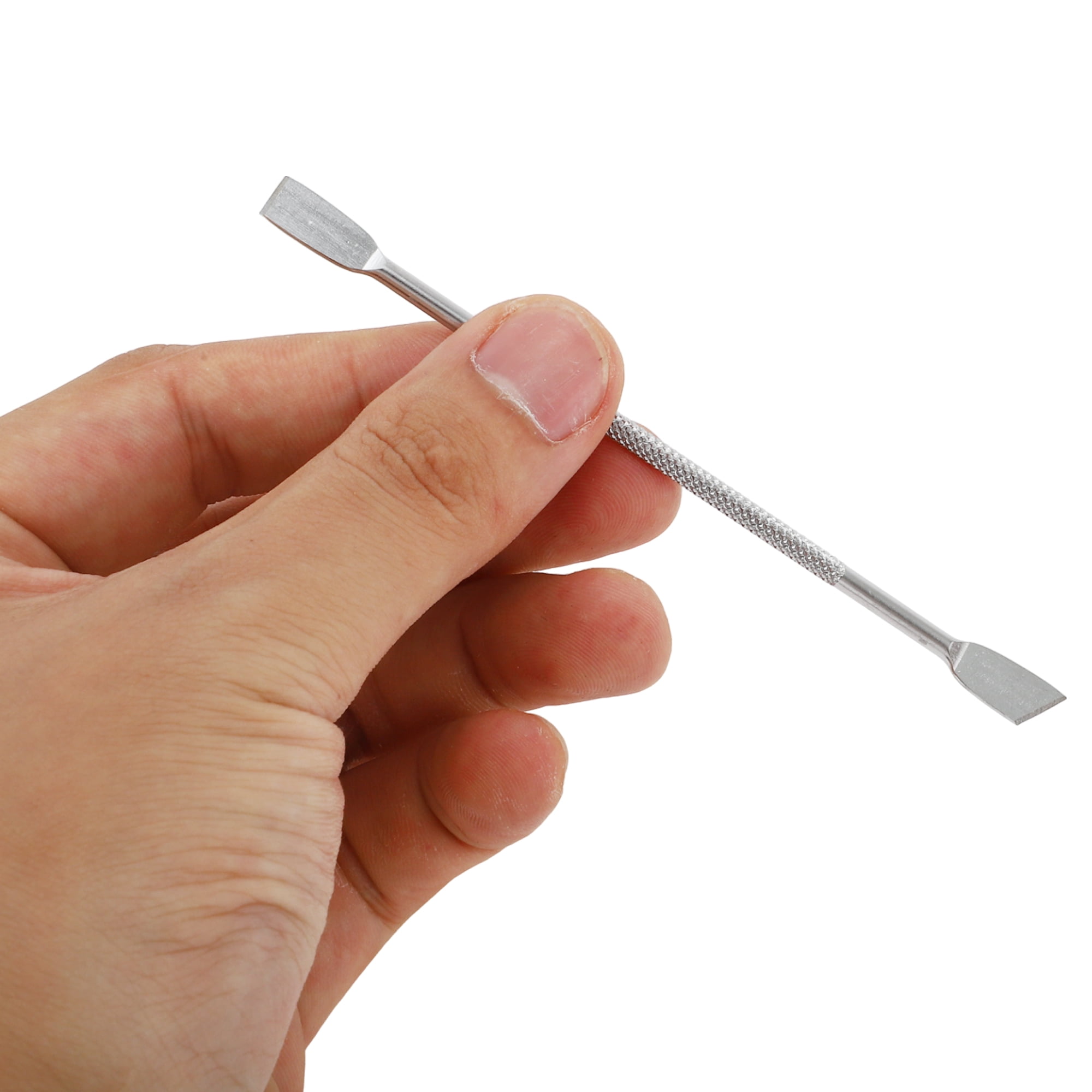 Unique Bargains Multi-function Double-side Cuticle Pusher 4.49 Length Silver Tone 1 Pc
