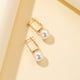 thumbnail image 3 of HomeKingdee Irregular Shaped Beads Geometric Creative Earrings - Metal Alloy Gold Color​ Color with Square Sequins for Women, Suitable for Wedding, Party, Gift, 3 of 5