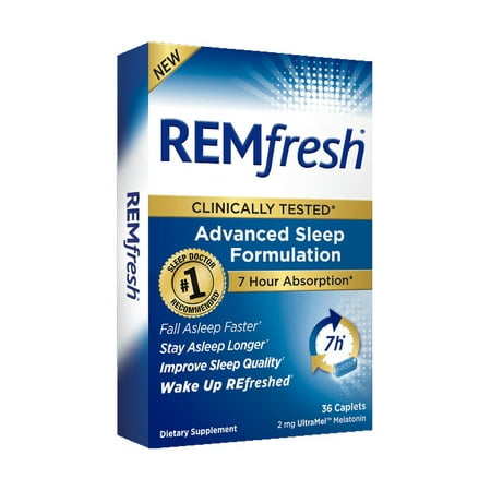 REMfresh UltraMel Melatonin Advanced Sleep Formulation Caplets, 2mg, 36 ct