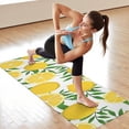 thumbnail image 6 of Yellow Lemon Fruit Slices White Pattern Hot Yoga Mat Towel Non Slip for Hot Yoga - Quick-Drying Yoga Mat Cover with 4 Corner Pockets with Travel Bag - Hot Yoga Towel Non Slip 70"x26", 6 of 6