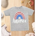 thumbnail image 4 of Shop4Ever American Patriotic Rainbow 4th of July Toddler's Cotton T-Shirt 4T Heather Grey, 4 of 6