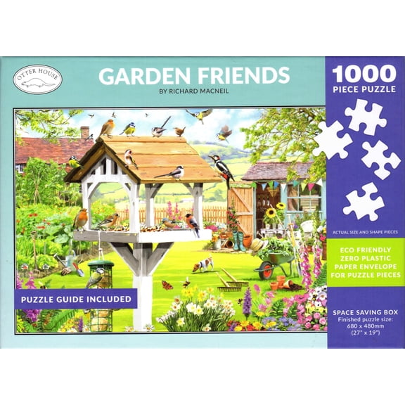 Otter House 1000 Piece Puzzle - Garden Friends By Richard Macneil