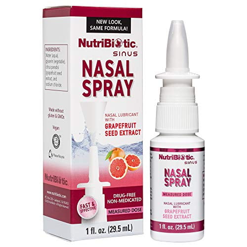 NutriBiotic Nasal Spray 1 Fl Oz | Nasal Lubricant with Grapefruit Seed Extract Chloride | Help Flush Irritants from Nasal | Convenient Dose Pump | ...