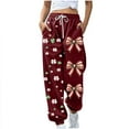 thumbnail image 2 of ClodeEU Women's St. Patrick's Day Print Jogger Pants with Elastic Waist, Drawstring ,Pockets A-Wine,Womens Plus L, 2 of 5