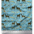thumbnail image 1 of Soimoi Viscose Chiffon Fabric Leaves,Floral & Deer Animal Print Fabric by Yard 42 Inch Wide, 1 of 1