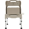 thumbnail image 5 of Bedside Toilet for Seniors, Adjustable Height 16.3in-21.2in, Toilet with Tissue Box, Support up to 550lbs, Commode Chair Adult Potty Chair for Home Use (Grey White with Night Light), 5 of 8