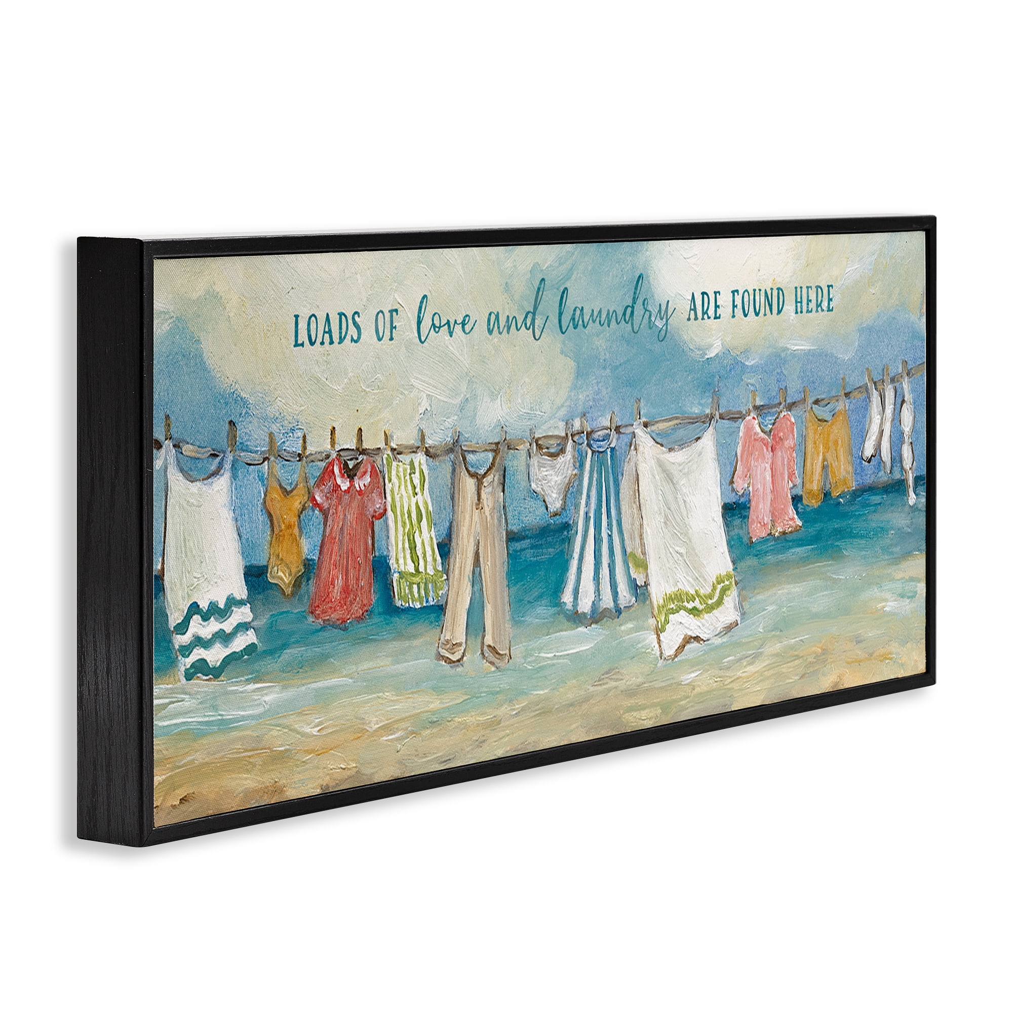 Stupell Industries Laundry By The Sea Black Framed Giclee Art, design by Charlene Olson
