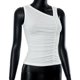 thumbnail image 4 of Chaleco Traje diario de color sólido con cuello en V y corte entallado plisado con top básico para mujer (blanco S) Cgtredaw Blanco T S para Mujer, 4 of 9