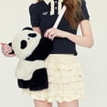 thumbnail image 7 of color Fashion Panda Plush Backpack, Cute Animal Bag With Soft Polyester Material And Spacious Compartment For School, Travel And Daily Use, 7 of 7
