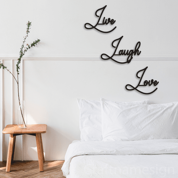 Craftnamesign Live Laugh Love Metal Sign, Bedroom Decor, Bedroom Wall Art