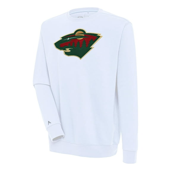 Men's Antigua  White Minnesota Wild Victory Pullover Sweatshirt