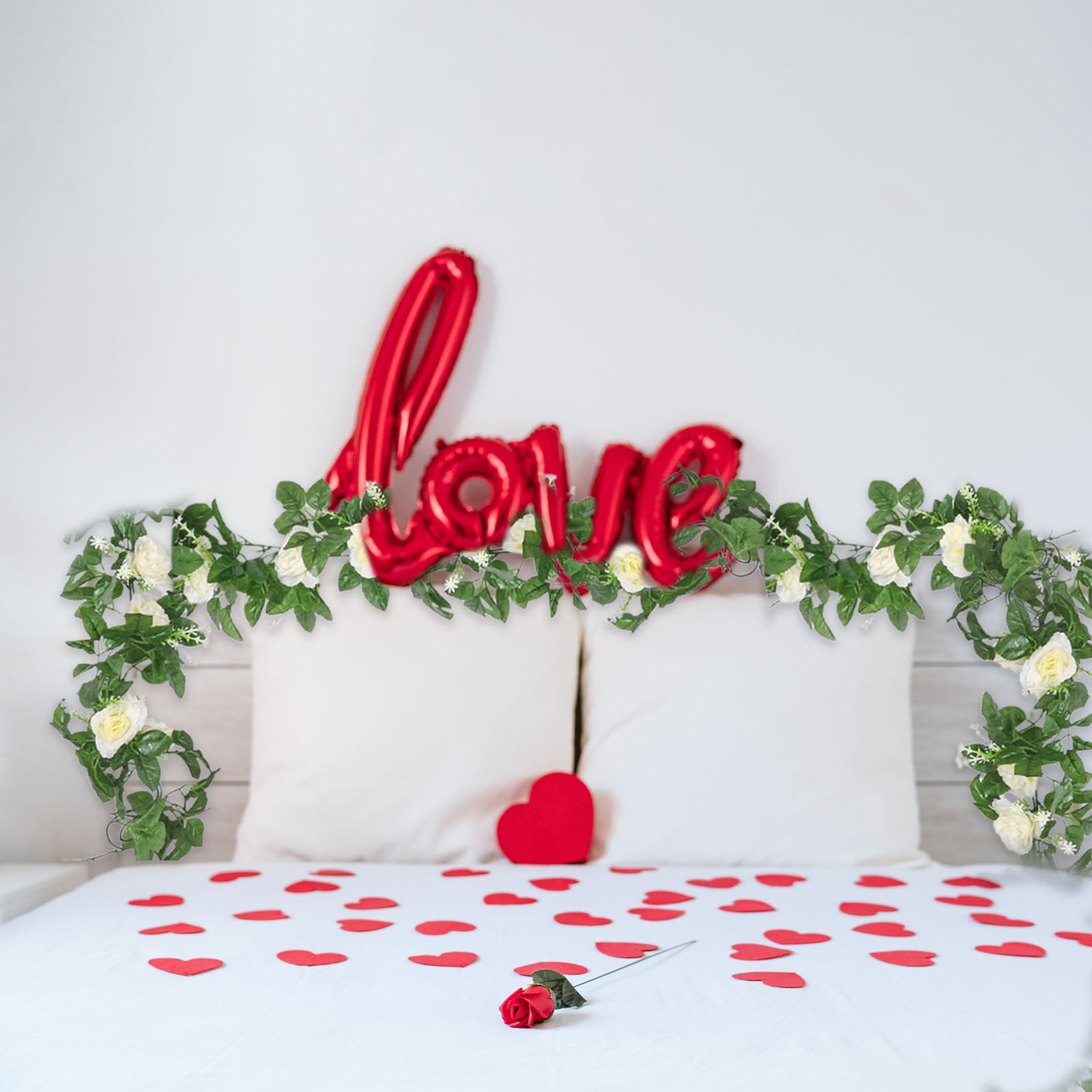 JilgTeok 3 Packs 2pcs 90.55in Artificial Rose Vine Flowers Plants Simulation 10 Heads Rose Vines for Mother's Day Wedding Scene Party Wall Hanging Mantel Tabletop Decoration