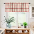 thumbnail image 5 of 3 Piece Kitchen Curtains and Valances Set Yellow Buffalo Plaid Cafe Curtains 24 Inch Length Red Lines Grid Pattern Vintage Valance & Tier Curtain for Living Room Bedroom Window 54"x18"+27"x24"*2, 5 of 6