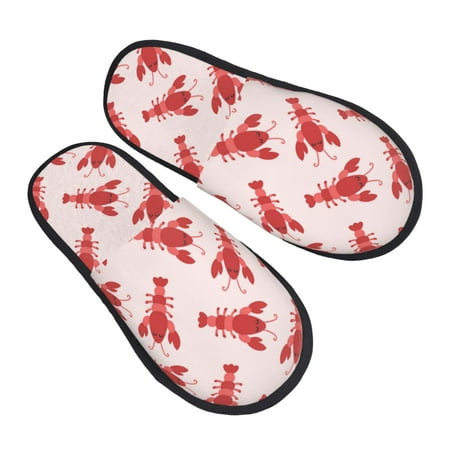 

House Slippers for Women Men - Cute Red Cartoon Lobster Soft House Shoes Fuzzy Slippers Lightweight Slip-On Cozy House Slippers for Woman Indoor Outdoor