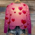 thumbnail image 1 of Jsaierl Chandails en Molleton pour Femmes Saint-Valentin Mignons Imprimé Cœur Chandails en Molleton Tendance Chandail Col Rond Décontracté Manches Longues pour Femmes, 1 of 4