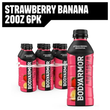 BODYARMOR Strawberry Banana Electrolyte Sports Drink, 20 fl oz, 6 Pack Bottles