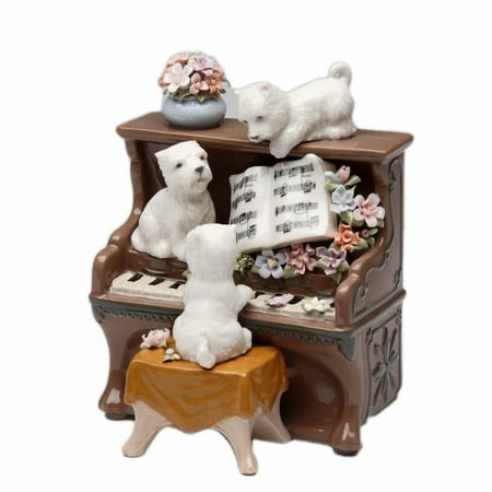- Cosmos 80096 Fine Porcelain Dogs and Piano Musical Figurine, 5-1/4-Inch