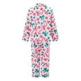 thumbnail image 5 of AIGUR Matching Mommy and Me Sleepwear, Candy Cane  Bow Print Button Down Long Sleeve Pajama Set, 5 of 9