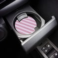 thumbnail image 3 of FMSHPON Pink and White Stripes Pattern Set of 4 Car Coaster for Drinks, Absorbent Ceramic Stone Coasters Cup Mat with Cork Base for Home Kitchen Room Coffee Table Bar Decor, 3 of 5