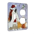 thumbnail image 1 of KuzmarK™ 2 Gang Single Toggle / Single Duplex Wall Plate - Maine Coon Kitty Family and White Mice in Santa Hats Christmas Cat Art by Denise Every, 1 of 1