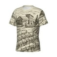 thumbnail image 5 of Vsdgher Vineyard Landscape Print Men's Dry Fit Mesh Athletic Shirts Moisture Wicking Tennis T-Shirt Tops, 5 of 9
