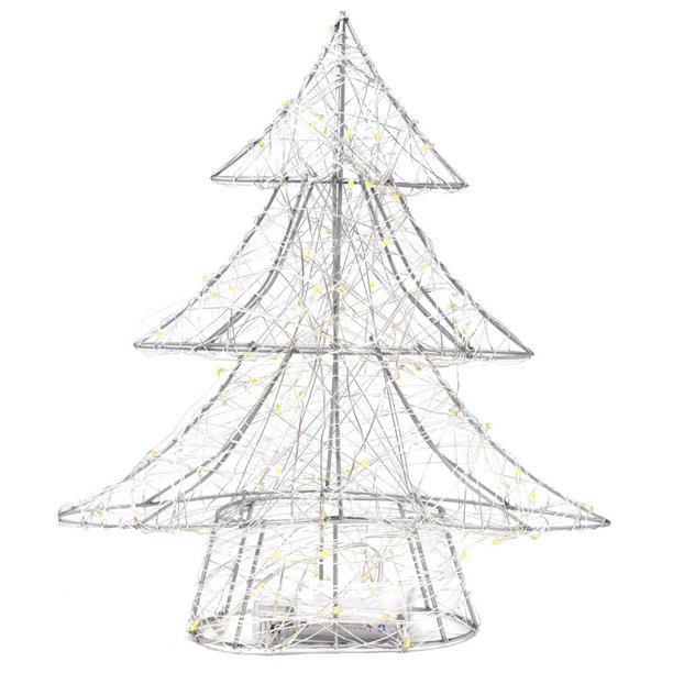 LED Metal Wired Christmas Tree Stand, Silver, 12Inch