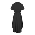 thumbnail image 5 of Vestido camisero de verano con botones para mujer - Prenda de playa de manga corta con bolsillos, 5 of 5