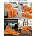 thumbnail image 5 of Utopia Bedding Plush Checkered Fleece Blanket Burnt Orange Queen 90x90 Inch Travel Friendly, Soft Cozy Throw Blanket for Couch, Sofa, Bed - Home Decor Gift for Kids, Women and Men, 5 of 5