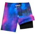 thumbnail image 3 of lnmuld Boys Swim Trunks with Compression Liner Board Shorts for Toddler Youth Swimming Bathing Suit Size:10-12 Years, 3 of 4