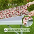 thumbnail image 6 of Beige Christmas Santa and Gift Pattern Square Fitted Tablecloth with Elastic Edge,Square Table Cover,Washable Elastic Table Cover for Home Kitchen Party Decor 34"x34", 6 of 6