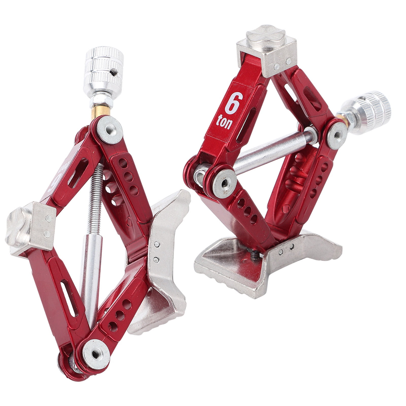 Jack Stands, 2Pcs Metal Universal Adjustable Lifting Jack Accessory for 1/10 RC Car Red,Alleviate Jack Hoisting Sinkage,