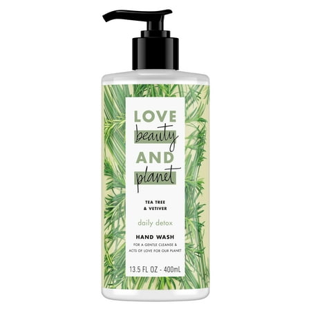 (2 pack) Love Beauty and Planet Daily Detox Hand Wash, Tea Tree Oil & Vetiver, 13.5