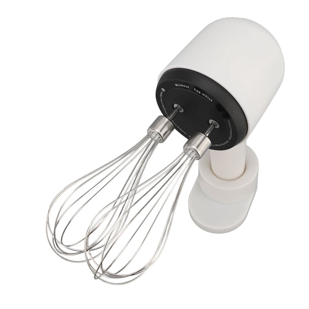 Batidora De Mano Inalámbrica, Batidor De Mano Eléctrico Inalámbrico De Baja Velocidad Ergonómico De Doble Cabezal Multifuncional De Acero Inoxidable Para Cocina