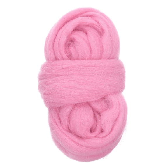Uxcell Needle Felting Wool, 1.76oz Natural Fibre Wool Roving Yarn Wool Felting Supplies for DIY, Rose Red