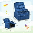 thumbnail image 3 of Spaco Kids Recliner Chair with Cup Holder and Footrest for Children-Light Blue, Kids Couch for Kids, 3 of 8