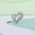 thumbnail image 3 of Dije de Cuentas de Corazón de Gato Encantador Bañado en Plata, 3 of 9