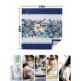 thumbnail image 4 of Navy Blue Christmas Cloth Napkins Set of 6 Reusable Dinner Napkins, Poinsettia Xmas Ball Berry Winter Cocktail Napkin Washable Table Napkins for Wedding/Holiday Party/Baby Shower 20"x20", 4 of 7