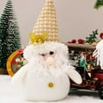 thumbnail image 5 of Bouanq Christmas Decorations Xmas Tree Ornaments Plush Christmas Tree Ornaments, White & Gold Xmas Decorations, Hand-made Santa Claus & Snowman Dolls For Holiday Party Festival Fireplace Home Decor, 5 of 8