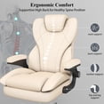 thumbnail image 5 of E-motie Home Office Chair with Flip-up Arms, Adjustable High Back Chair, Quiet Nylon Wheels, Beige, 5 of 10