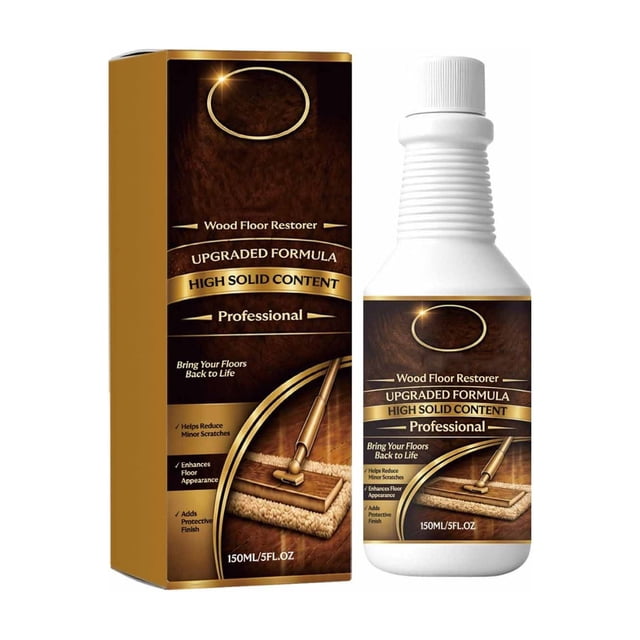 Restaurador y abrillantador de pisos de madera para suelos de madera, laminado, vinilo y sellados, 150 ml, brillo de alto brillo, reparación de rayones, capa protectora