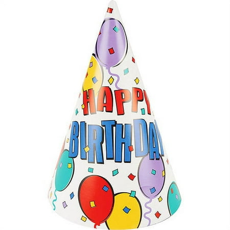 7'' Party Hats - 8-Pack, Balloon Party