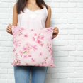 thumbnail image 2 of Pink Cherry Pillow Covers 18x18 Inch Decorative Throw Pillow Cover, Spring Botanical Blossoms Flowers Floral Sofa Pillowcases Accent Cushion Case Home Decor Bedroom Living Room, 2 of 6