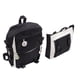 thumbnail image 4 of Conjunto de mochila de lona para estudiantes, mochila informal con bolsillo con cremallera y almacenamiento multifuncional de lona, color negro con colgante, 4 of 15